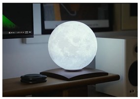 Veioză maro închis LED din lemn de nuc (înălțime 19,5 cm) Smart LunaSpin – Gingko