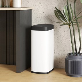 HOMCOM Coș de gunoi de bucătărie automat 50 L, coș cu senzor de mișcare, funcționează pe baterii, 26,5x35,5x68 cm, crem | Aosom Romania