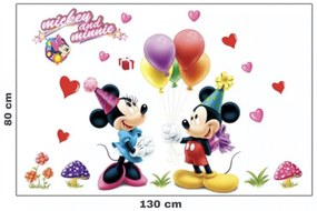 Autocolant de perete "Mickey & Minnie" 130x80 cm