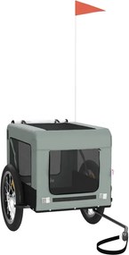 vidaXL Remorcă bicicletă animale companie gri/negru textil oxford/fier
