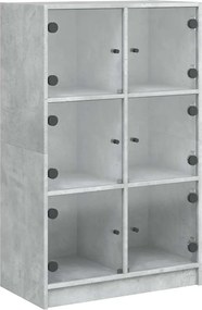 vidaXL Dulapuri înalte cu uși, gri beton, 68x37x109 cm, lemn prelucrat