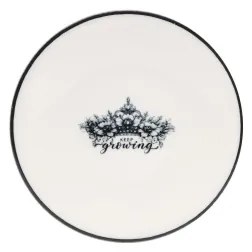 Set veselă din porțelan, 4 piese, negru/alb