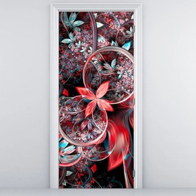 Fototapet pentru ușă - Abstract flori exotice (95x205cm)
