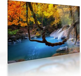 Tablou pe sticlă - Cascade din Asia (70x50 cm)