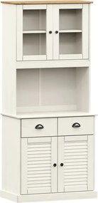 vidaXL Dulap înalt VIGO, alb, 78x40x175 cm, lemn masiv de pin