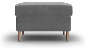 Taburet gri deschis cu tapițerie din catifea Kyoto – Cosmopolitan Design