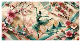 Tablou balerină abstractă printre flori