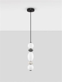 Pendul LED decorativ ceramic gri, alb, PALLINA