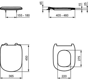 Capac wc duroplast Ideal Standard Tesi Slim alb