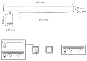 Plafonieră LED PARIS LED/24W/230V + 1xGU10/10W negru