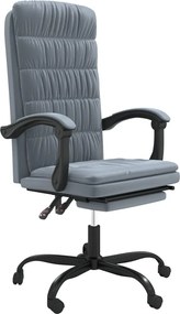 vidaXL Fotoliu de birou rabatabil, gri închis, catifea
