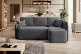 OFERTA Set canapea de colț gri închis HADSON colț dreapta calitate II