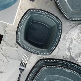 Set veselă 24 piese din porțelan, albastru