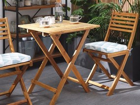 Set Bistro FIJI (masív) (maro deschis) (cu perne albastre). 1019217