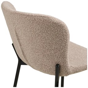 Taburet de bar Maceda, tumbler, bej, picioare negre