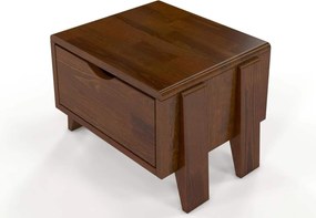 Noptieră lemn masiv TerraCraft 1 Sertar Pin, 45 × 35 × 32 cm - Nuc