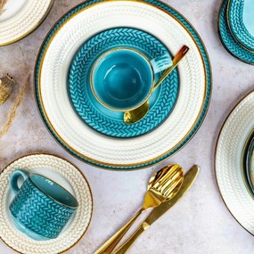 Set farfurii plate și adânci Mäser PROSPERO– turcoaz