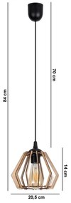 Lustră pe cablu BERGO 1xE27/60W/230V neagră