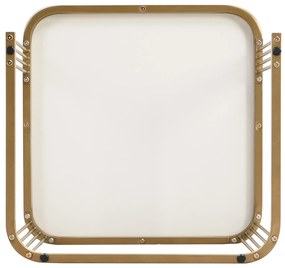 Set de Măsuțe de Cafea Suprapozabile din Marmură Lucioasă cu Detalii Aurii și Sertare, 60x60x45 cm + 50x50x34 cm, Alb