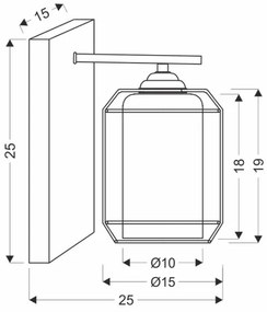 Lampă de perete JONERA 1xE27/40W/230V negru