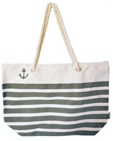 Geanta de vara STRIPES, gri bej, 49x36x14 cm