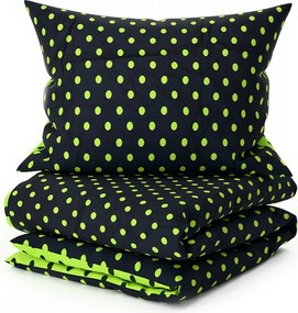 Lenjerie de pat din bumbac COLAM verde-negru Dimensiune lenjerie de pat: 70 x 90 cm | 140 x 200 cm