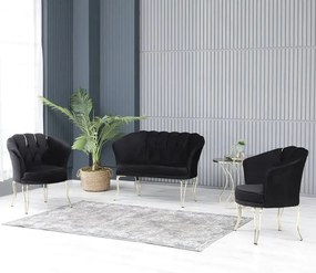 Canapea 2 locuri  Viena ,negru auriu