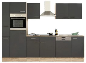 Mobilă de bucătărie Yorki 310, corp din stejar sonoma, cu față antracit satinat