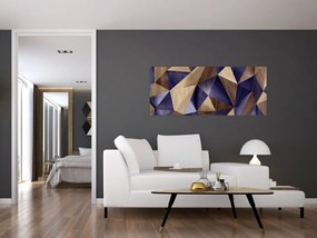 Tablou - 3D triunghiuri de lemn (120x50 cm)