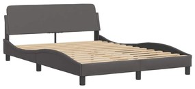 373161 vidaXL Cadru de pat cu tăblie, gri, 120x200 cm, piele ecologică