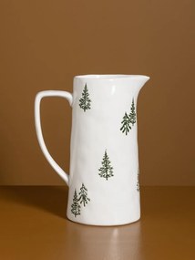 Carafă din ceramică albă cu motive de iarnă pictate manual, 24,5 × 20 × 13 cm, „Slalom"