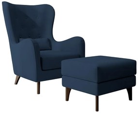 Fotoliu cu suport picioare Calimero II  (marin + wenge). 1099326