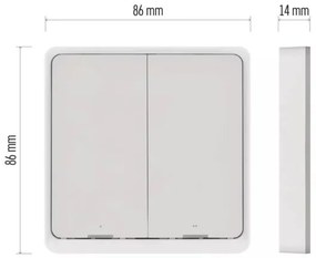 Comutator cu 2 butoane GoSmart Tuya alb