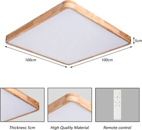 Brilagi - Corp de iluminat LED dimabil WOODLINE SQUARE LED/180W/230V, finisaj stejar, 100x100 cm + telecomandă