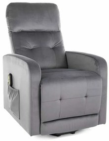 Scaun reclinabil Lennox II Velvet, gri
