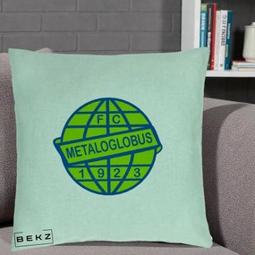 Perna Personalizata FC Metaloglobus Bucuresti 1923 Fotbal, 40x40 cm, Verde Menta, Husa Detasabila, Perna Inclusa, BEKZ®