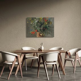 Tablou pe sticlă - Auguste Renoir,  Flowers in a Vase, reproducere (70x50 cm)