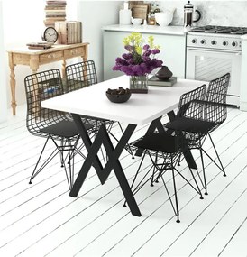 Masa bucatarie  texturata, Alb,120x80x75 cm, 30409