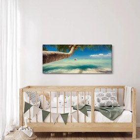 Tablou - Mare curată cu palmier (120x50 cm)