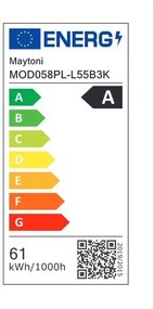 Lustra LED suspendata design modern Rim negru 60cm, 3000K
