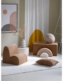 Fotoliu de copii maro cu tapițerie din catifea reiată Cloud – Wigiwama