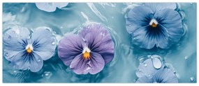 Tablou - Violete în apă (120x50 cm)