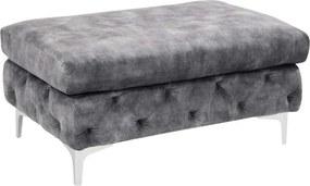 Taburete design Chesterfield, Catifea, Gri inchis, MODERN BAROCK