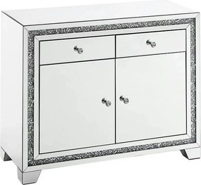 Comoda ATLANTA, alb/crom, 100x40x80 cm