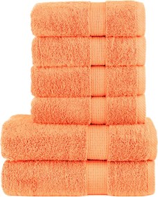 vidaXL Set de prosoape premium SOLUND, 6 piese, portocaliu, 600 g/m²