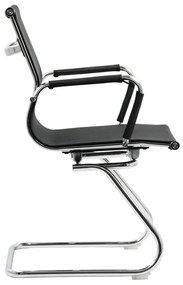 Scaun vizitator negru OFF 804 din mesh și cadrul cromat