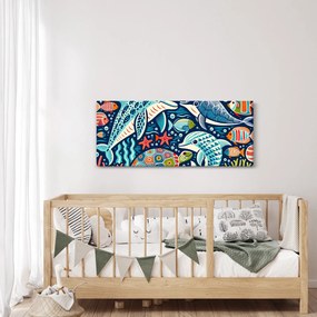 Tablou – Animale acvatice desenate (120x50 cm)