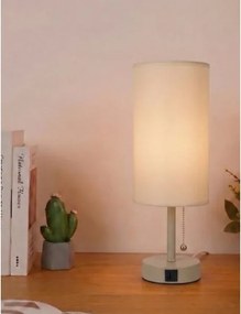 Brilagi - Lampă de masă TABLON cu port USB, 1xE27/25W/230V, bej/crem