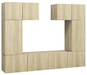 3079013 vidaXL Set comodă TV, 6 piese, stejar sonoma, lemn prelucrat