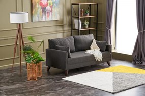 Canapea cu 2 locuri Bella Sofa, Antracit, Poliester